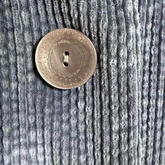 J.Jill Blue Corduroy Boyfriend Chore Jacket Shacket Coatigan Size L Pockets - Picture 10 of 12